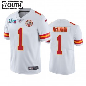 Lasten Kansas City Chiefs NFL Pelipaita Jerick McKinnon 1 Valkoinen Super Bowl LVII Vapor Limited